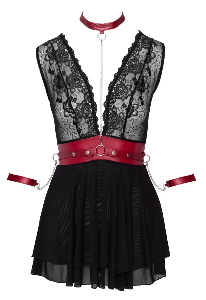 Lace tulle bondage dress