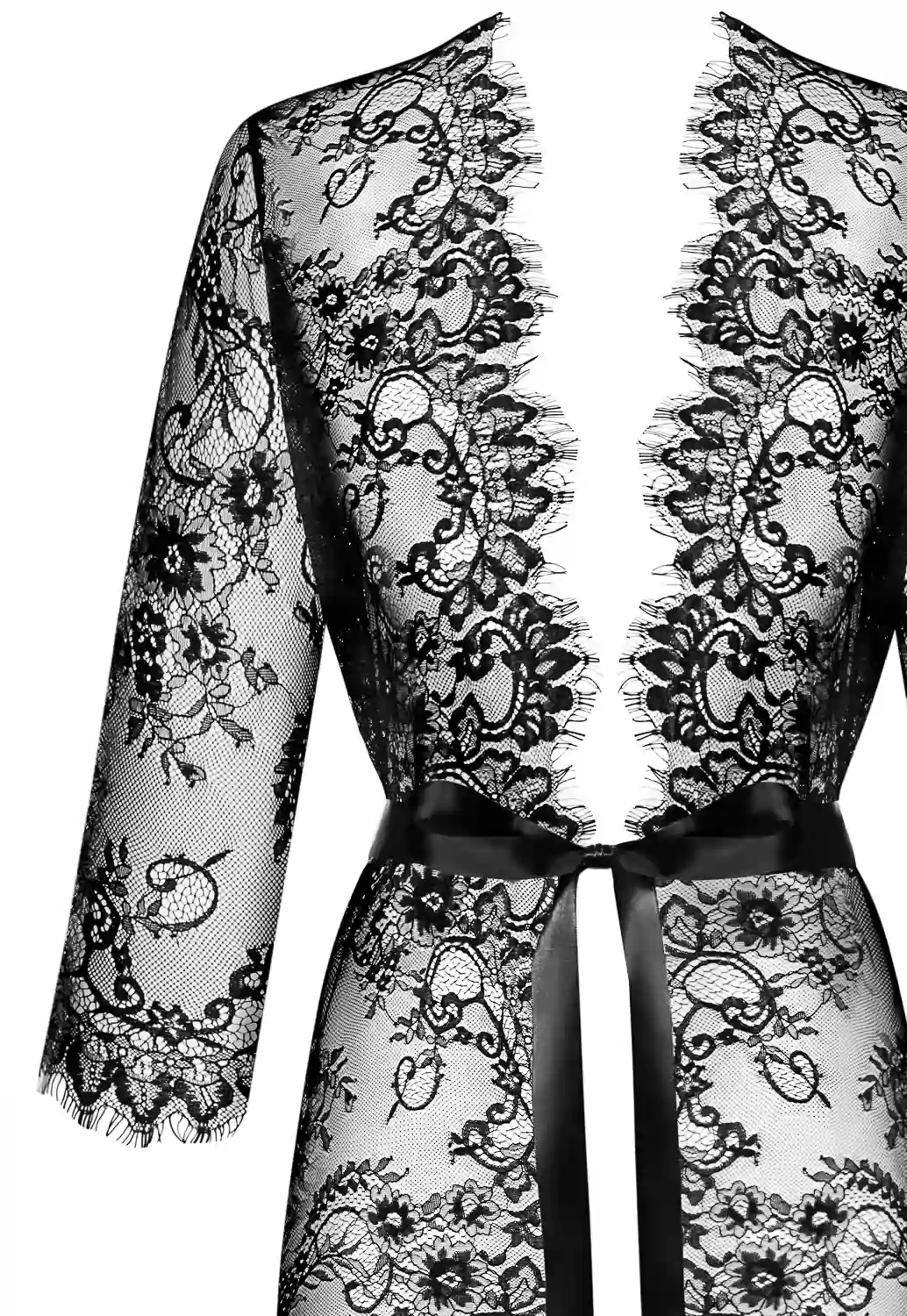 Lashy black Lace robe