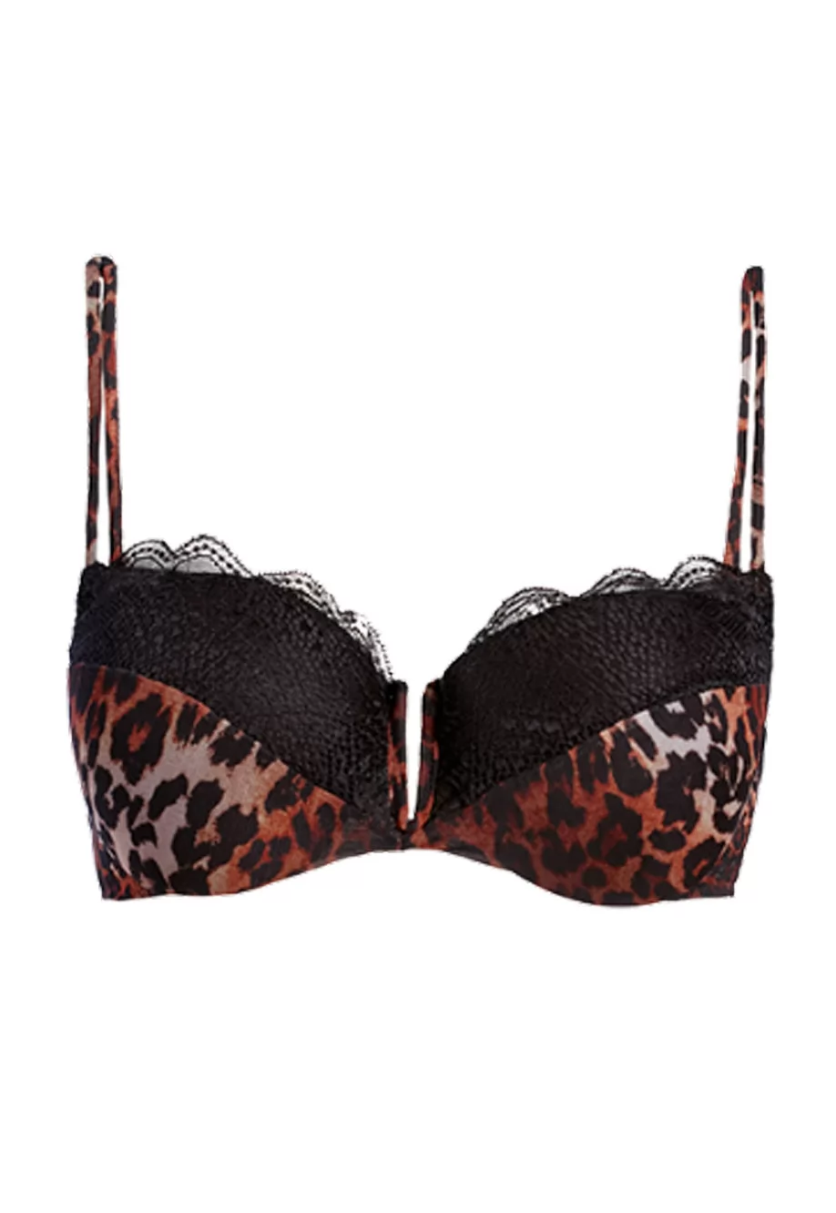Wildcat black leopard balconette Bra
