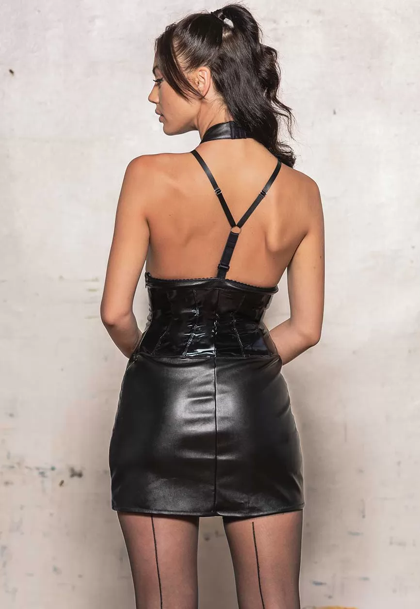 Lune faux leather dress
