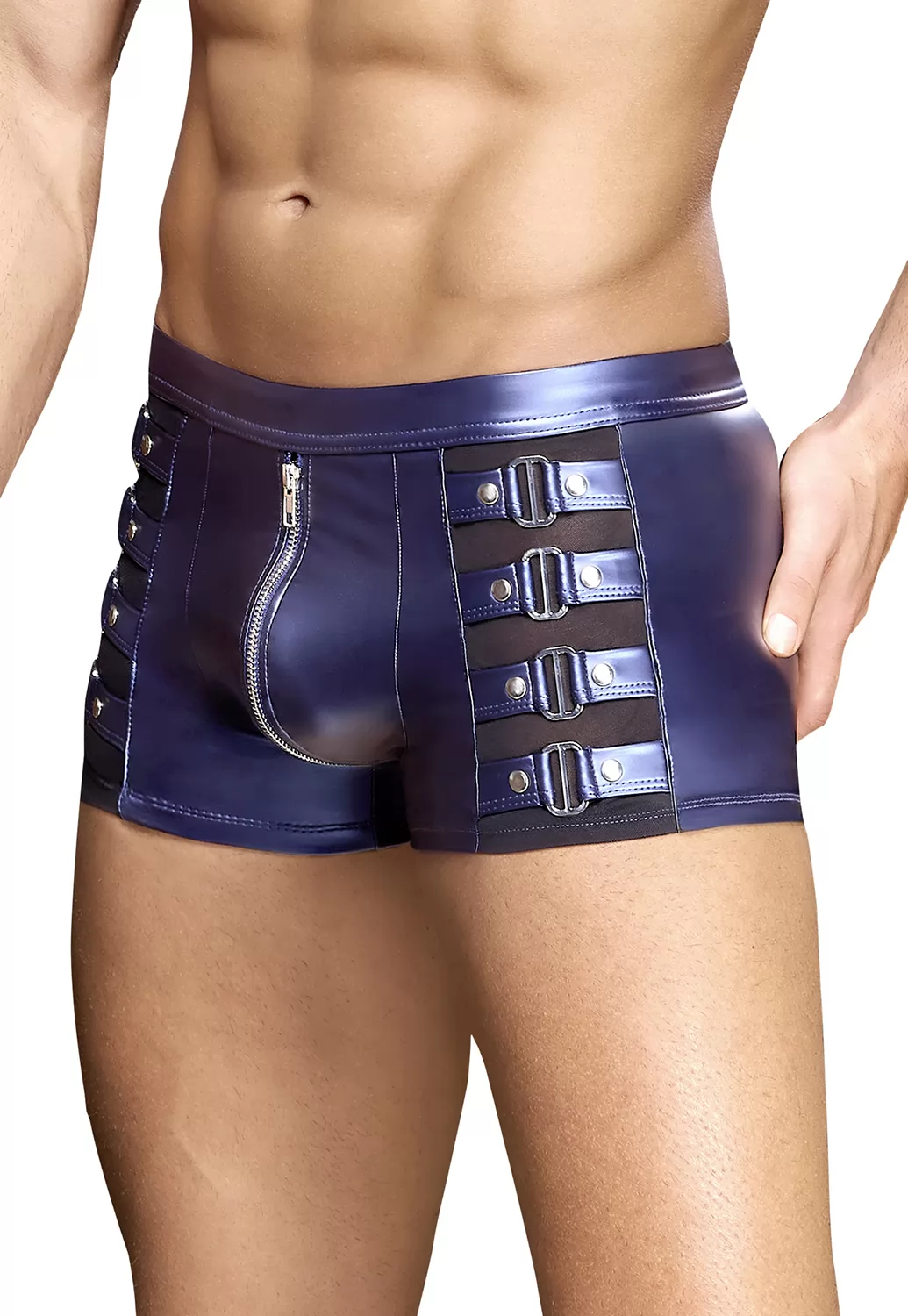 Metallic blue boxer shorts for men