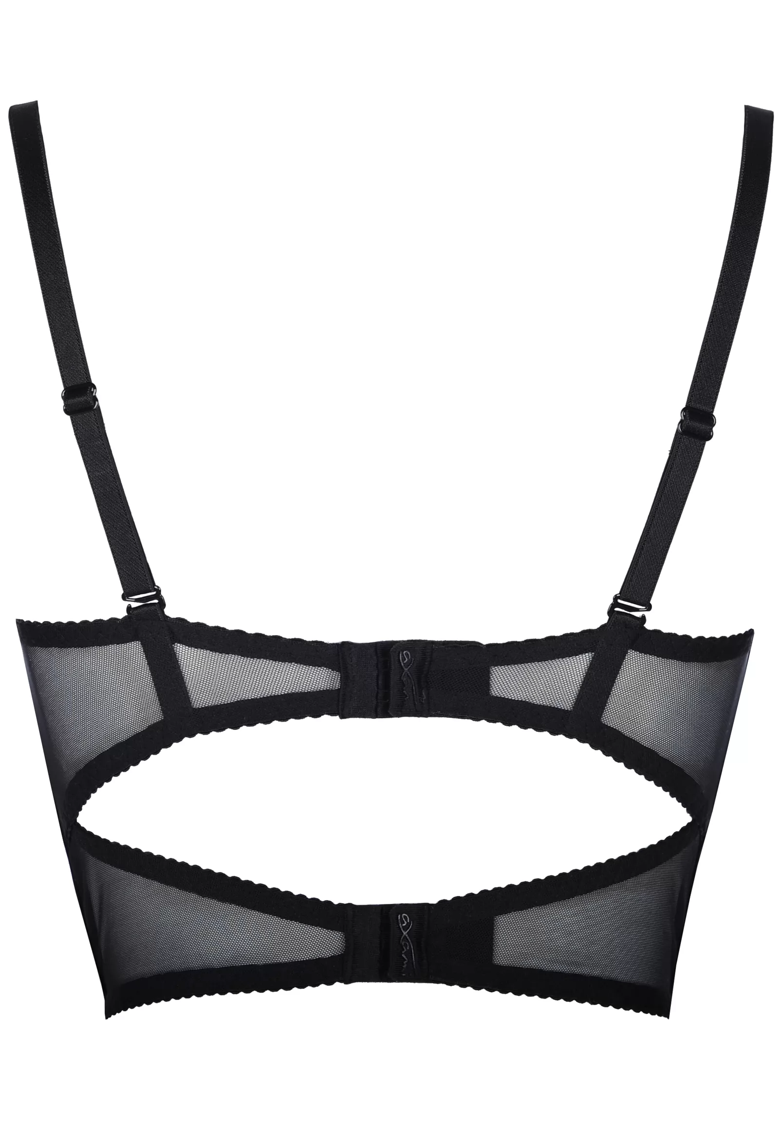Black lace mesh bustier bra