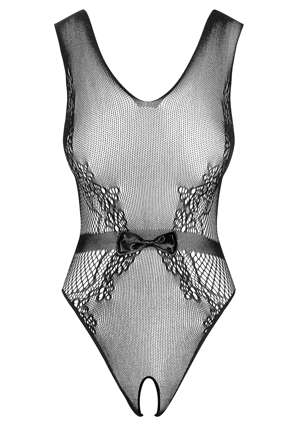 Crotchless teddy Black B115