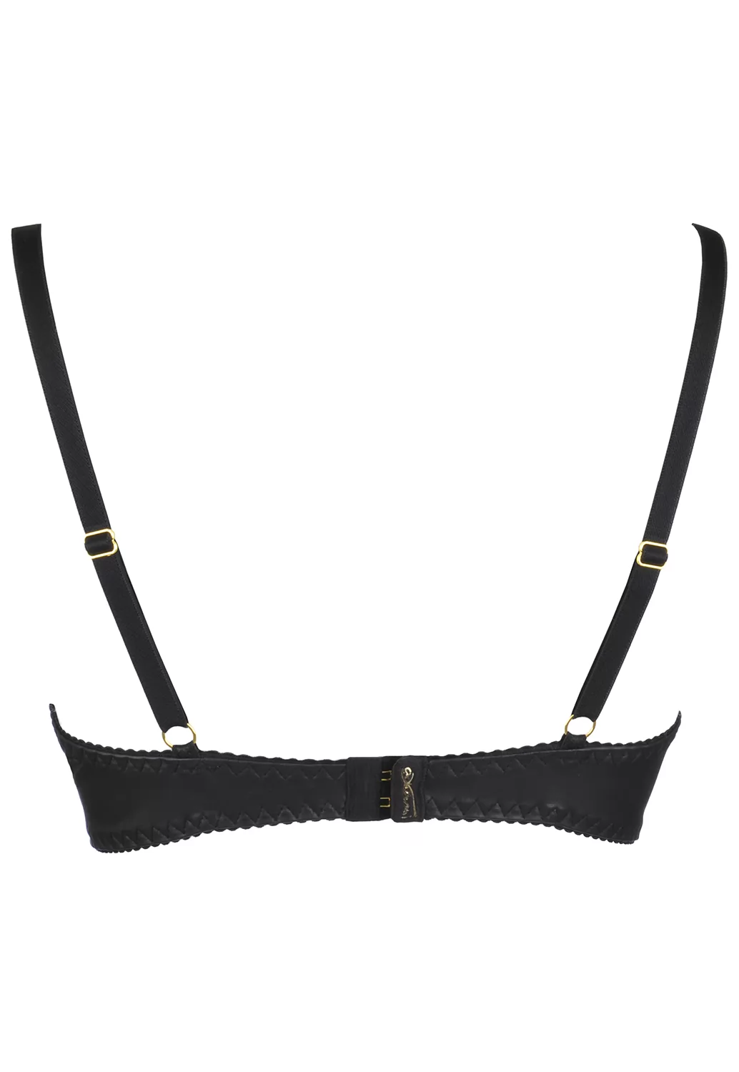 Faux leather shelf bra