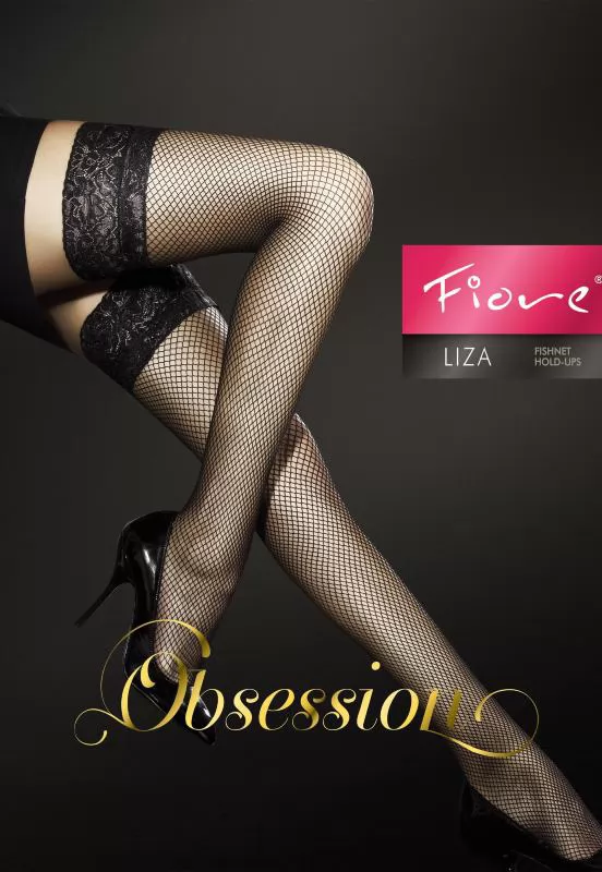 Liza Fishnet hold up Stockings Black