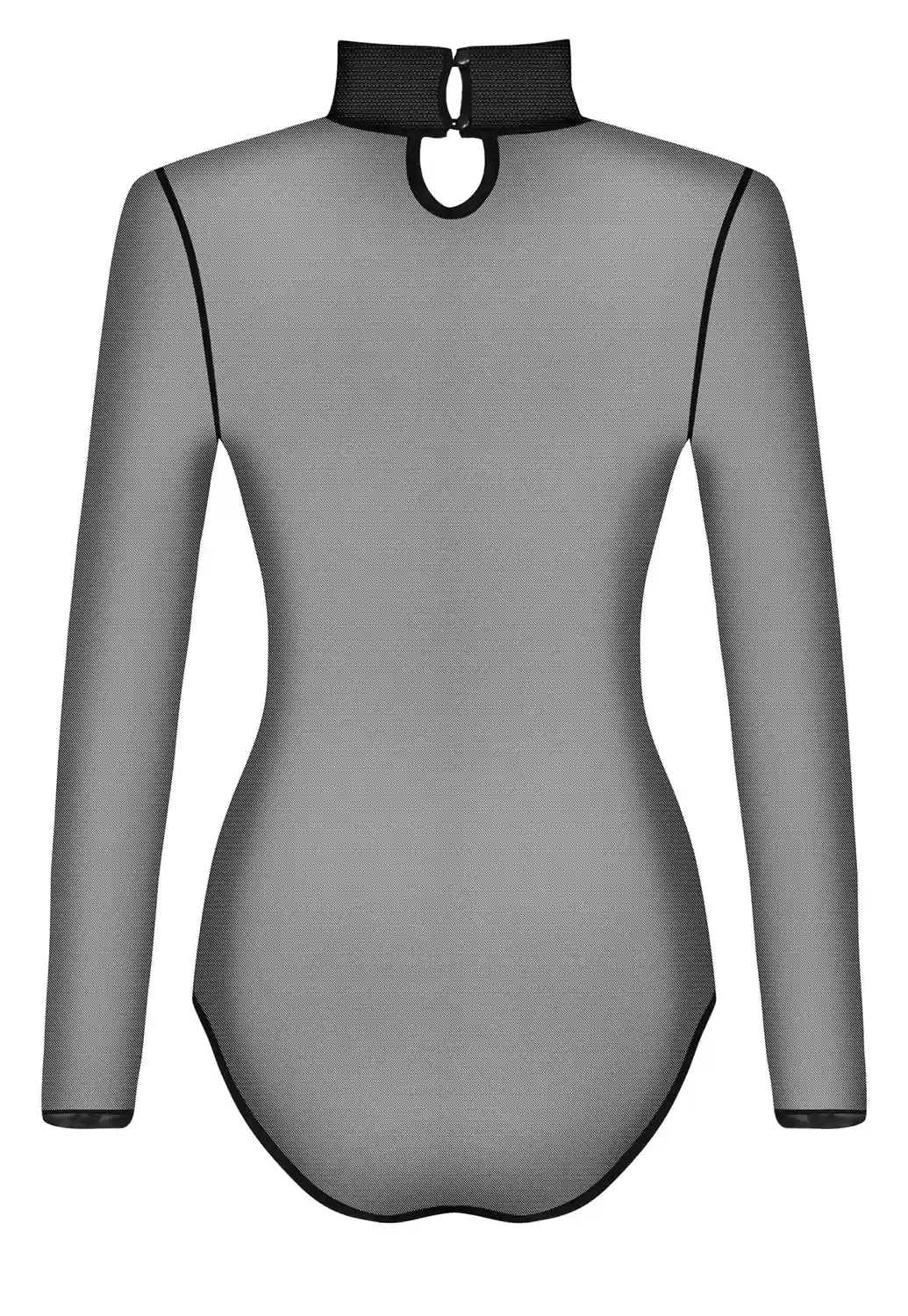 Long sleeves black sheer Bodysuit B136