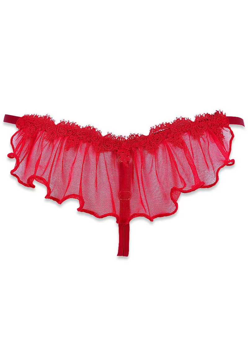 Elixir red Thong with veils