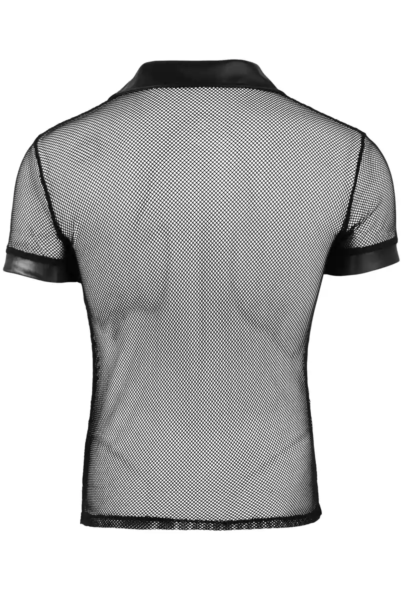 Mens net and wetlook polo shirt