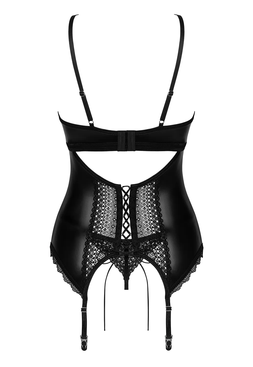 Norides false leather Basque and Thong