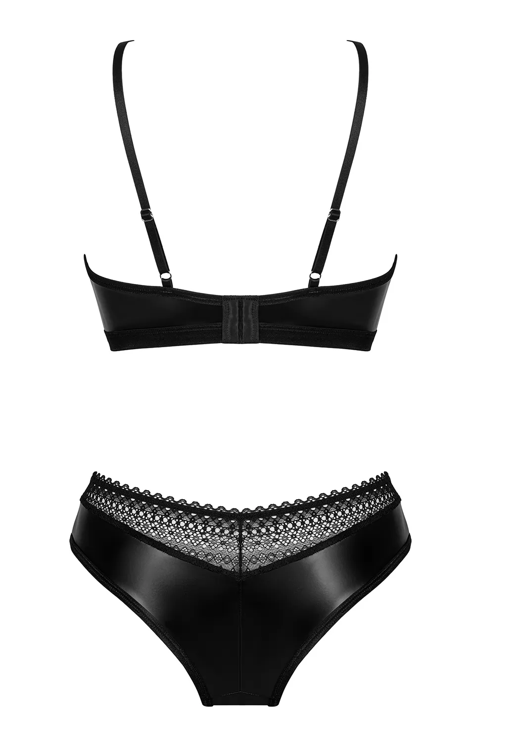 Norides false leather Bra and Panties