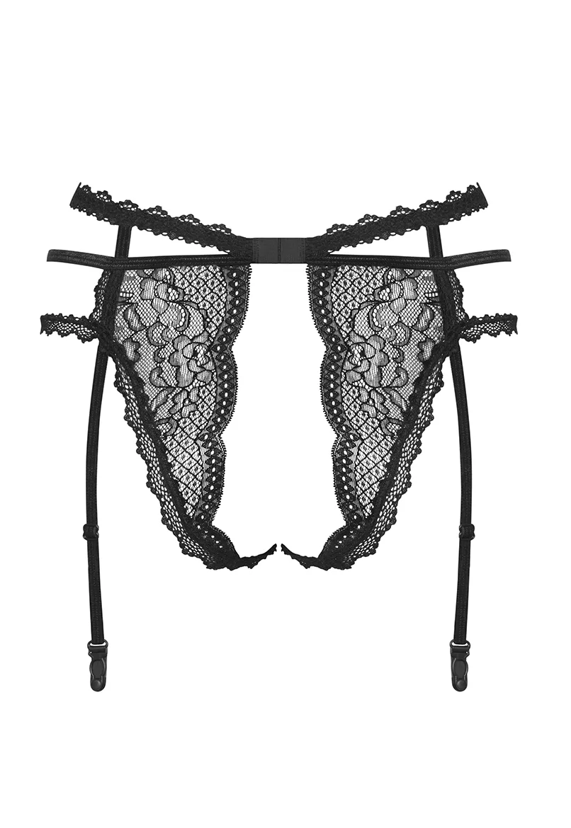 Pearlove Crotchless Suspender Brief