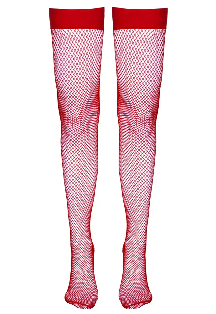 Red Hold up fishnet stockings