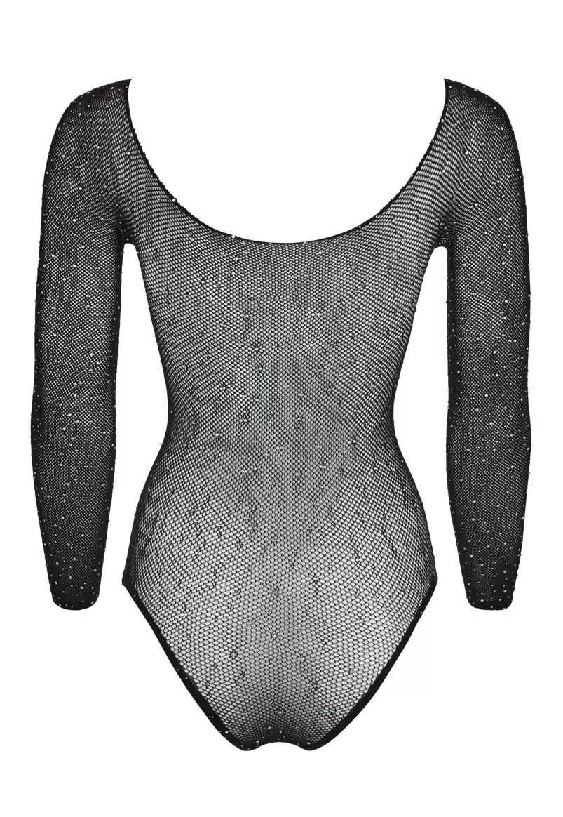 Long sleeve fishnet glitter Bodysuit