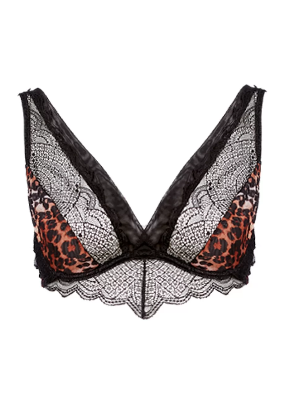 Wildcat black leopard underwired triangle Bra