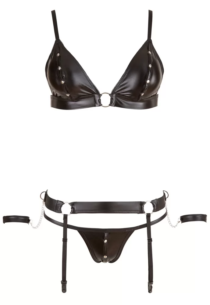 Open lingerie kinky bondage 3 pieces