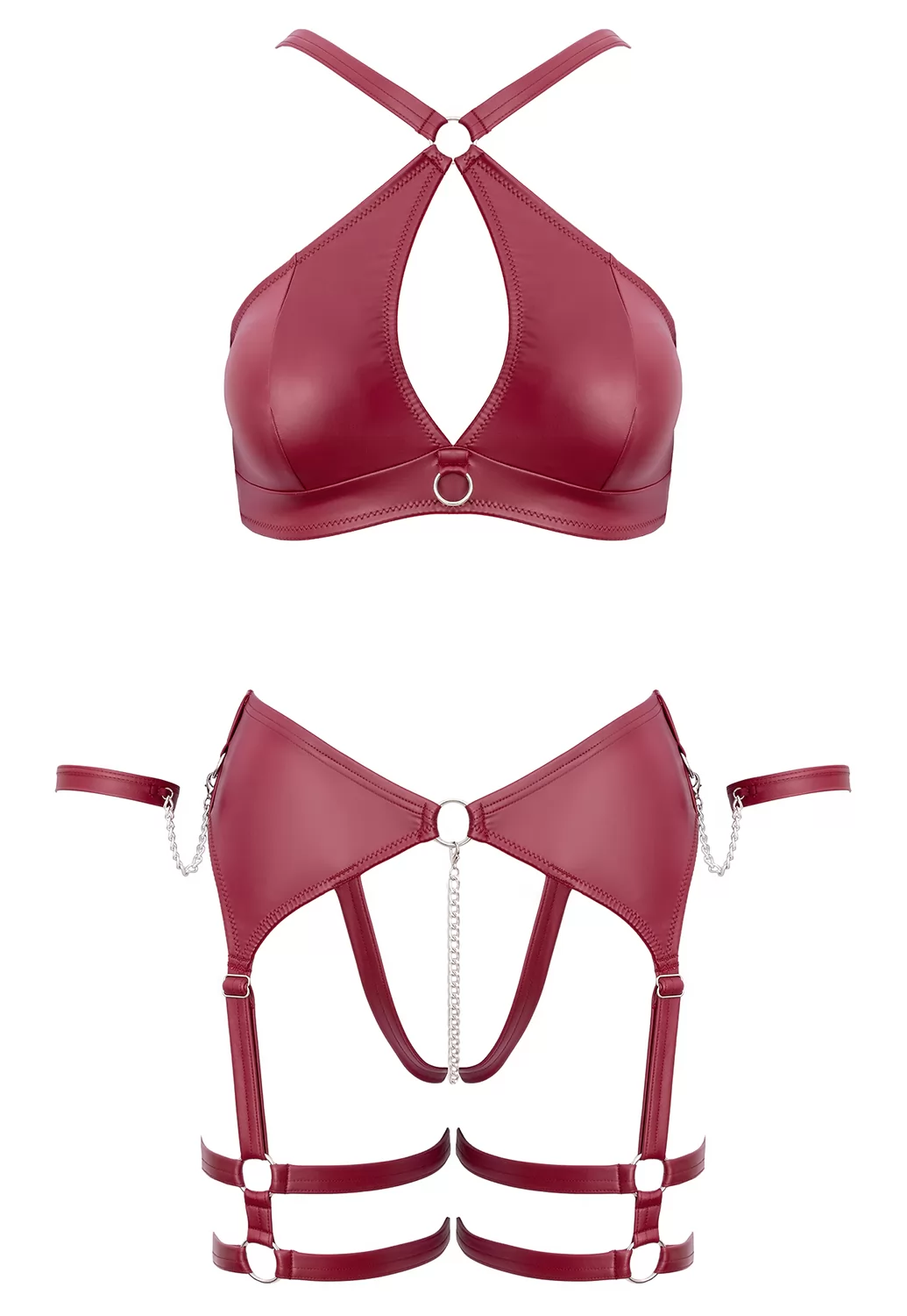 Provocative red bra set