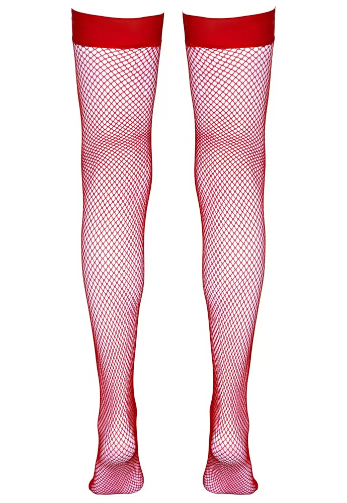 Red Hold up fishnet stockings