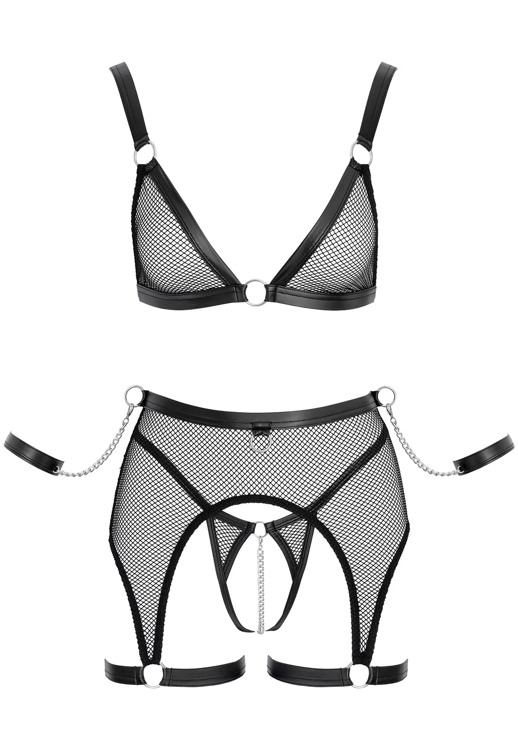 Sexy fishnet bra set 3p