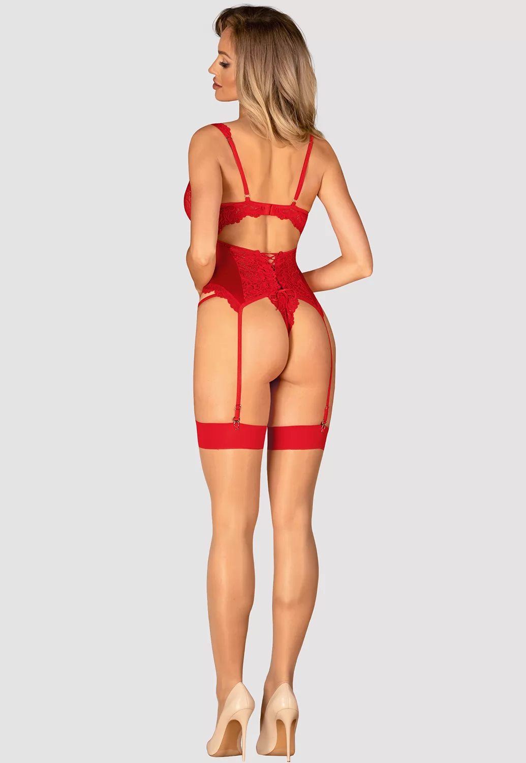 Amor Cherris red Basque and thong