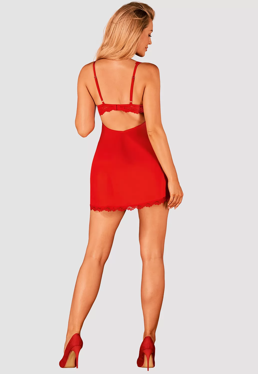 Amor Cherris red Chemise and thong