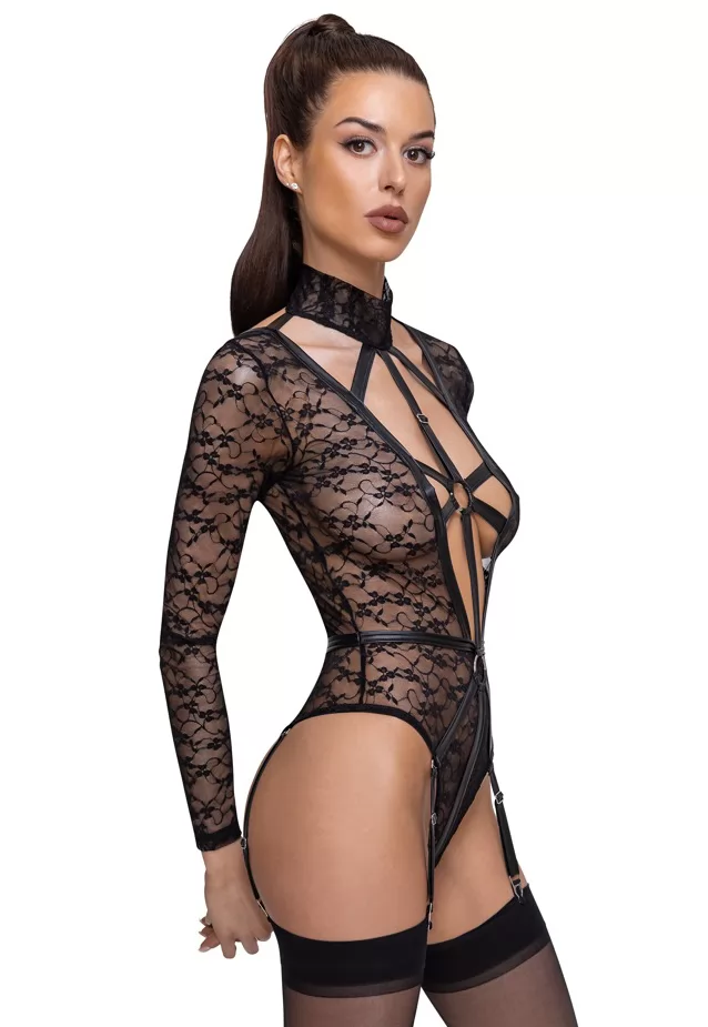 Low cut harness lace Bodysuit