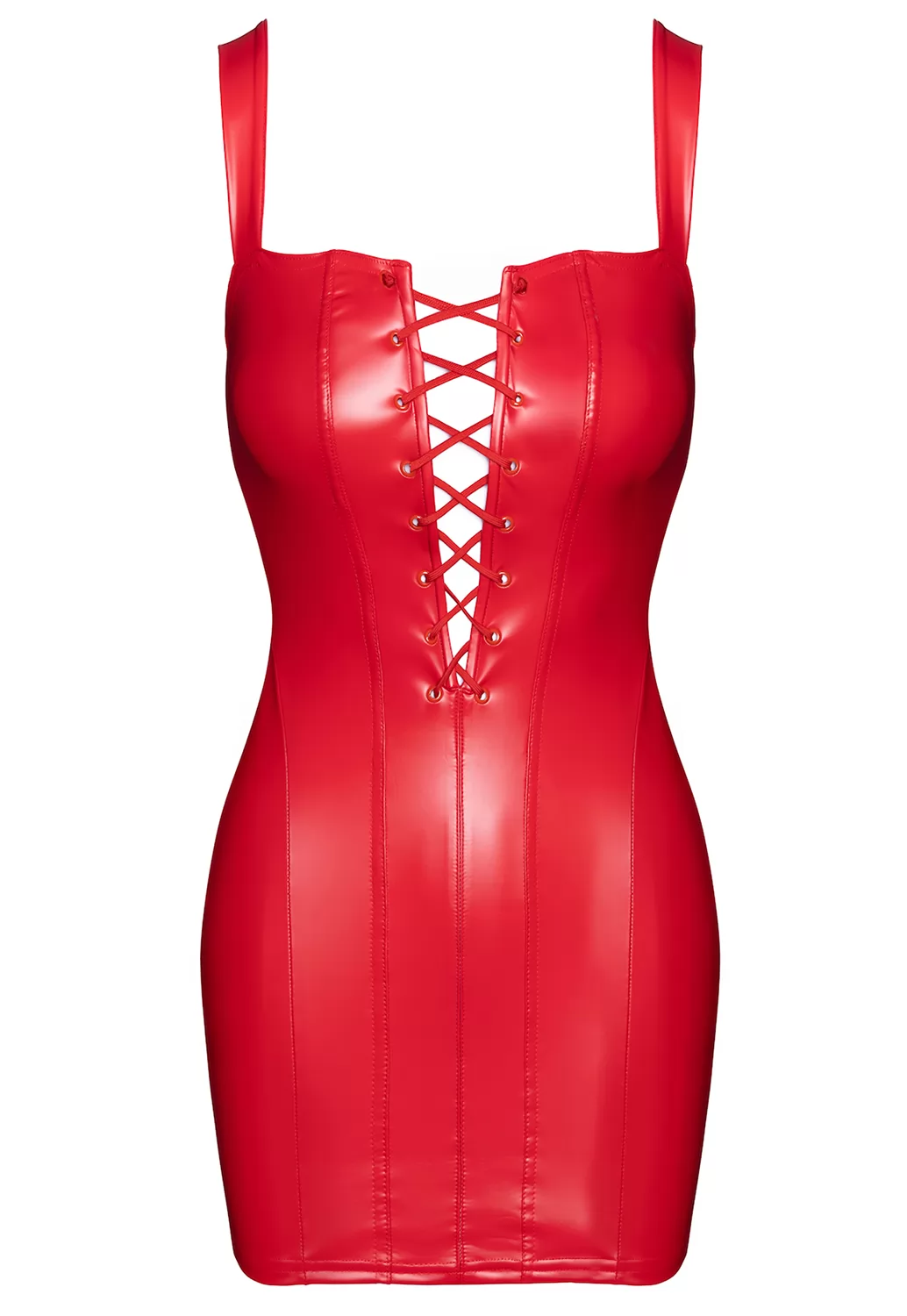 Red lace up mini dress Bombshell