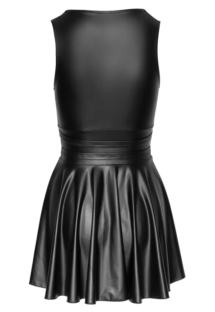 Sexy false leather Flared Dress
