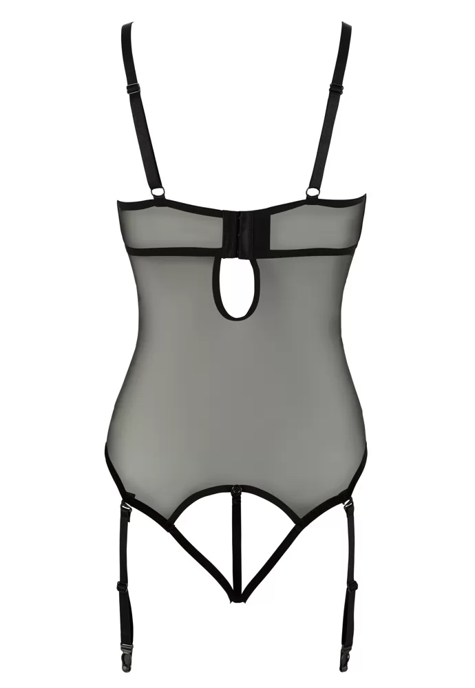 Black removable thong suspender bodysuit