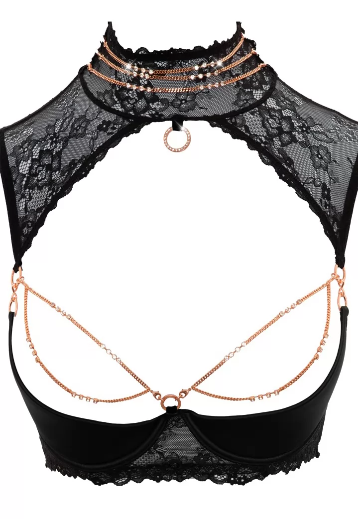 Sensual shelf bra and suspender belt