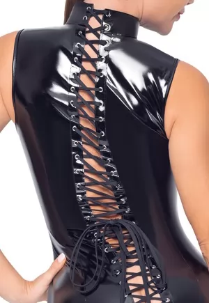 Full zip Vinyl Dress with back Lacing