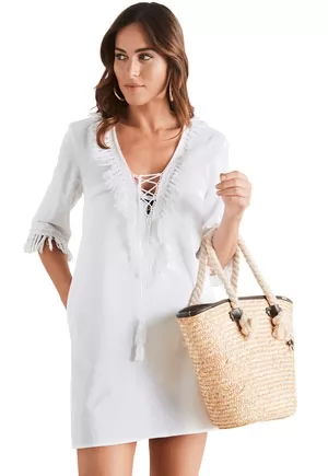 Robe de plage blanc Selmark