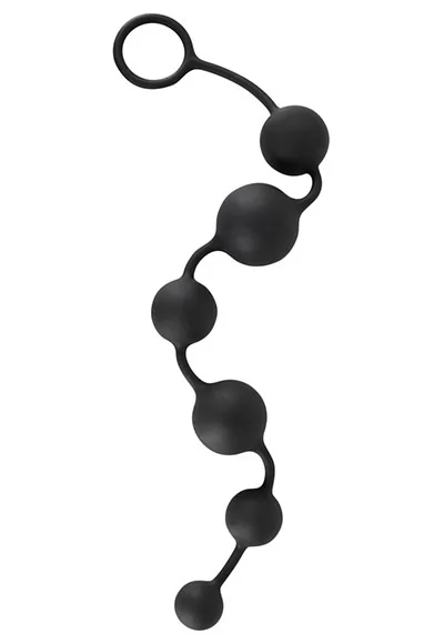 Chapelet 6 boules anales silicone noir