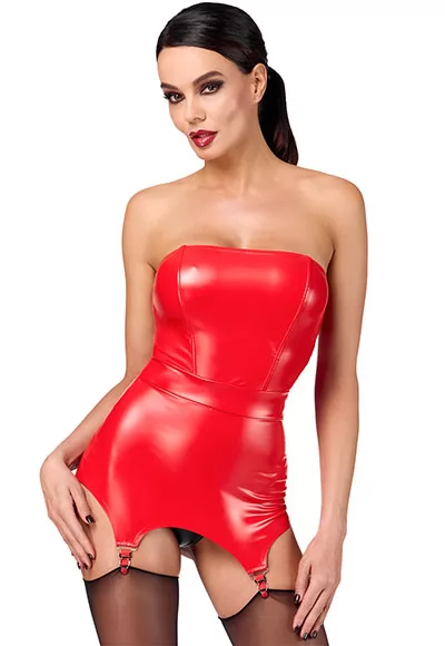 Corset porte jarretelles rouge Bombshell