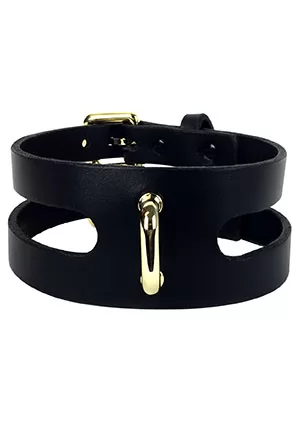 Cut out Choker Cuir Noir