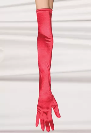 Gant long satiné rouge