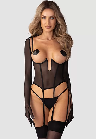 Gants noirs tulle extra longs Euphori