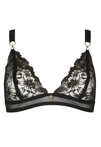 Ivy brassière broderie de coloris noir appartient à la collection SCANDALEUSE, de la marque Impudique.  Fabrication dans les ateliers français, signé par la Maison Catanzaro de renom, proposé en taille S à L. Marque IMPUDIQUE, Collection Scandaleuse, Référence Isc1ivy0132 1 pièce.  Lingerie luxe née de prouesses techniques, savoir-faire à...