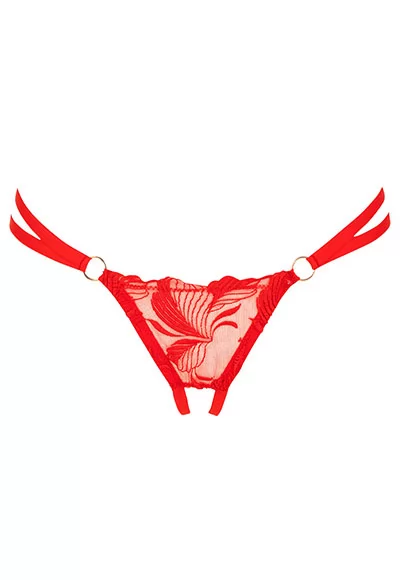 Libertine String ouvert rouge Impudique