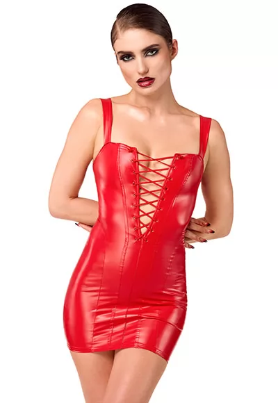 Mini robe lacée rouge Bombshell