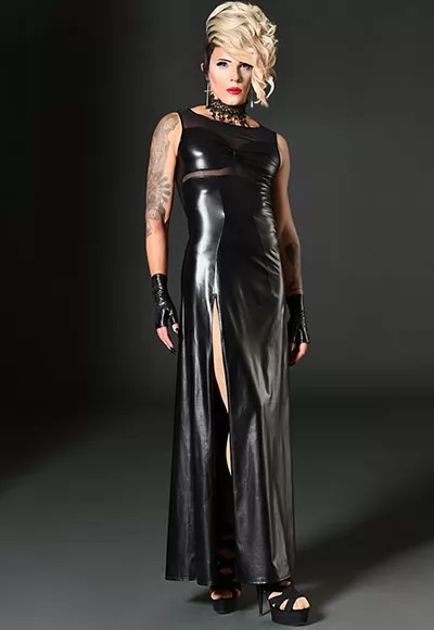 Mme LUCIE Robe longue wetlook XY