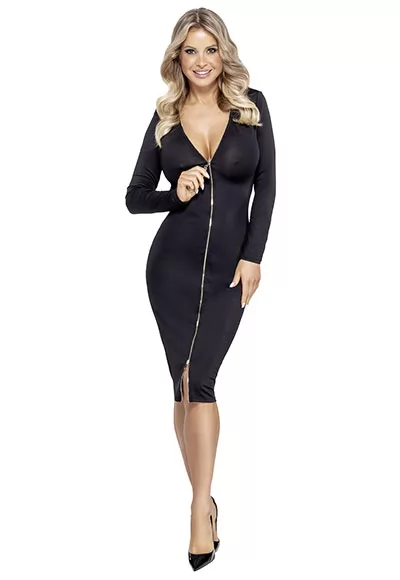 Robe midi zippée clubbing