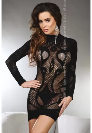 Robe sexy tunique manches longues