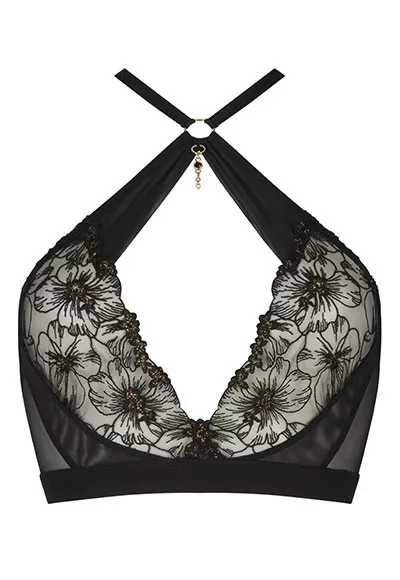 Serena brassière sans armature de coloris noir appartient à la collection SCANDALEUSE, de la marque Impudique.  Fabrication dans les ateliers français, signé par la Maison Catanzaro de renom, proposé en taille S à 2XL. Marque IMPUDIQUE, Collection Scandaleuse, Référence Isc1sere148 1 pièce.  Lingerie luxe née de prouesses techniques, savoir-faire...