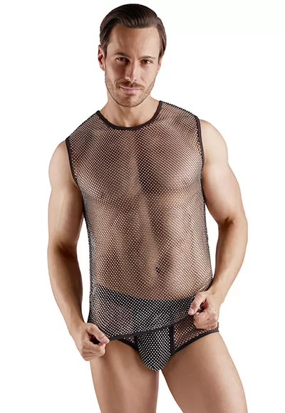 Tee shirt sans manches à strass