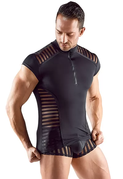 Tee shirt rayures transparentes pour homme