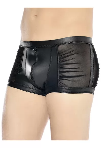 Theon boxer wetlook résille zippé