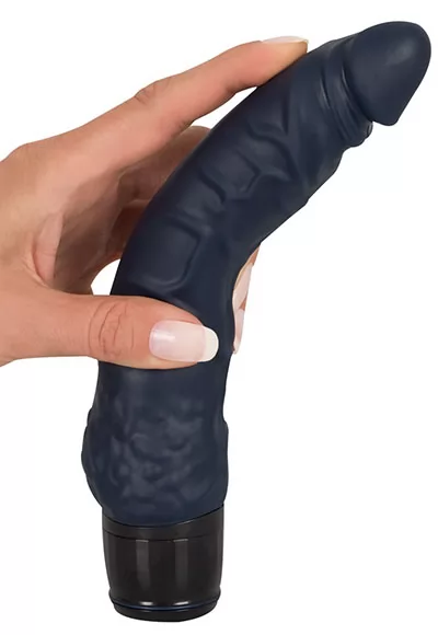 Vibromasseur gris silicone veines 20cm