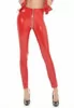 Leggings S vinyl rouge zip