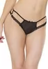 Tanga en voile noir multi brides