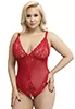 Body rouge ouvert dentelle grande taille